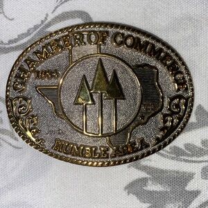 1983 Belt Buckle 24 KT GP‎ Vintage Chamber of Commerce Humble
Area TX.